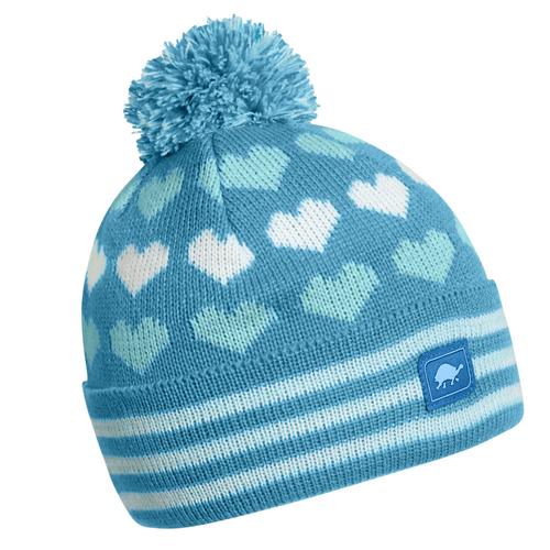 Kids Candy Hearts Beanie / Color-Turquoise