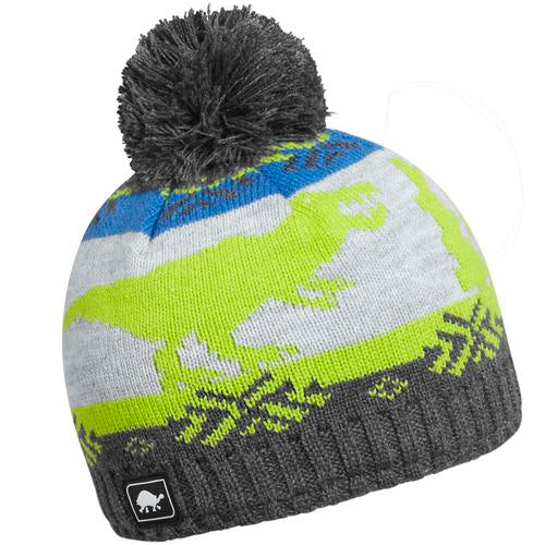 Kids Nordic Dino Beanie / Color-Charcoal