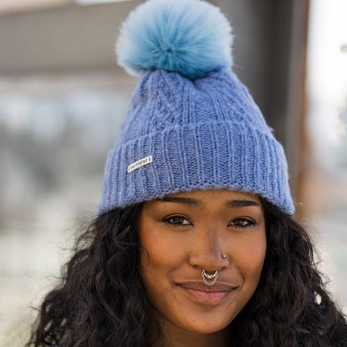 Recycled Lindsey Beanie / Color-Sky