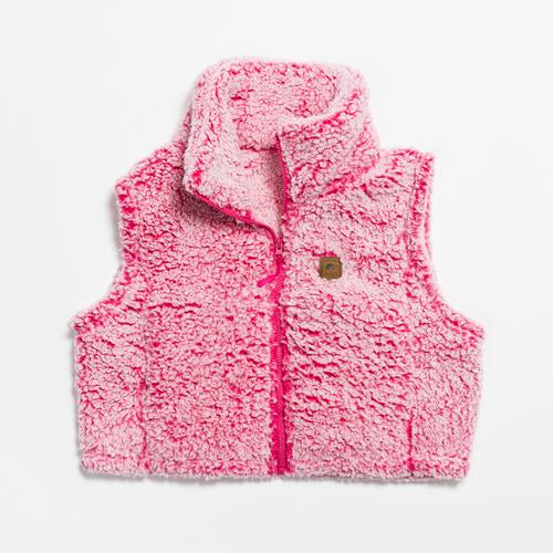 Comfort Lush Cropped Fleece Vest / Color-Luscious Pink