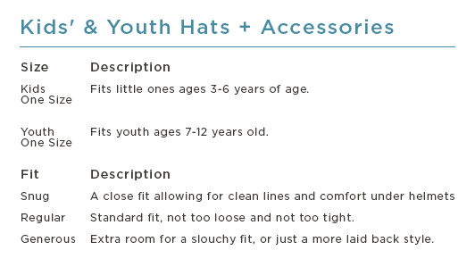 kids' & youth hats + accessories