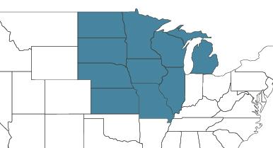 nd, sd, mn, wi, ia, il, mo, ne, ks, upper mi