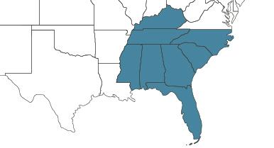 nc, sc, ga, fl, ms, al, tn, ky