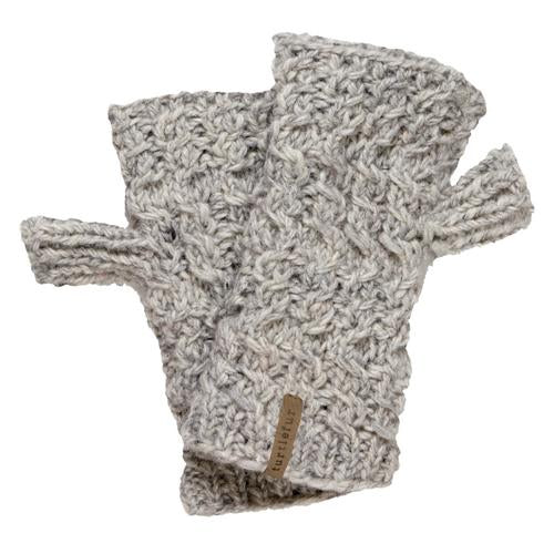Mika Fingerless Mittens / Color-Smoke Heather