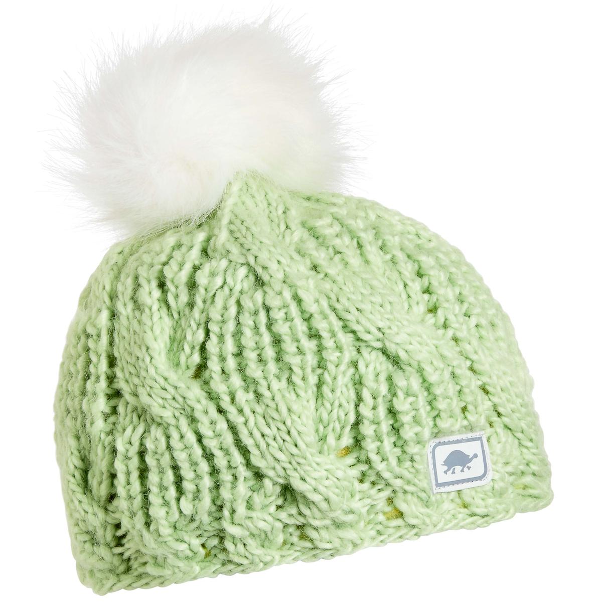 Youth Merino Wool Amelia Faux Fur Pom / Color-Lime
