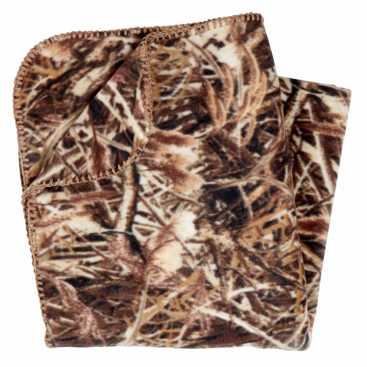 Classic Fleece Camping Blanket / Color-Marsh Camo