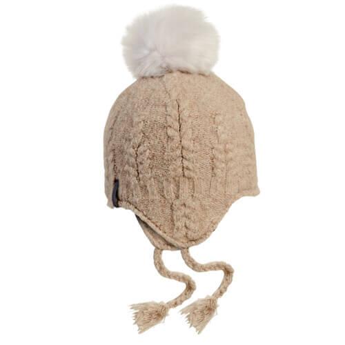 Turtle Fur Women's Gianna Merino Wool Fleece Lined Earflap Winter Hat,  Natural 