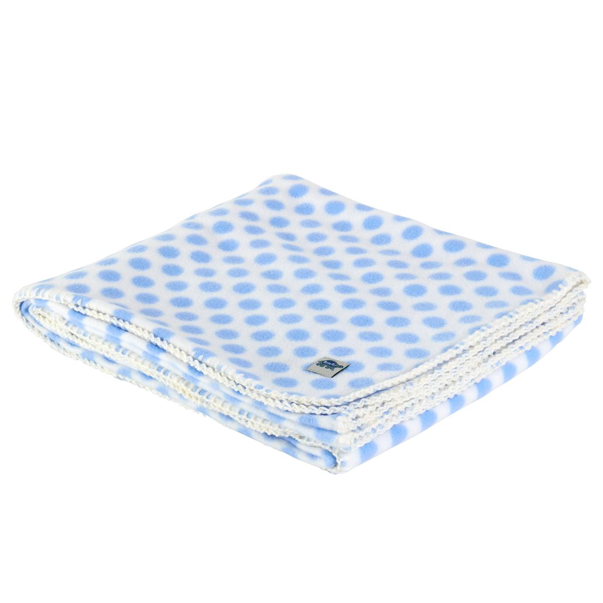 Classic Fleece Camping Blanket / Color-Polka Blue