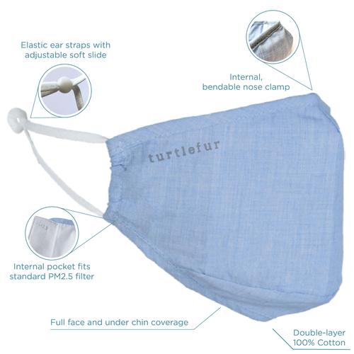 Cotton Casual Face Mask / Color-Light Blue