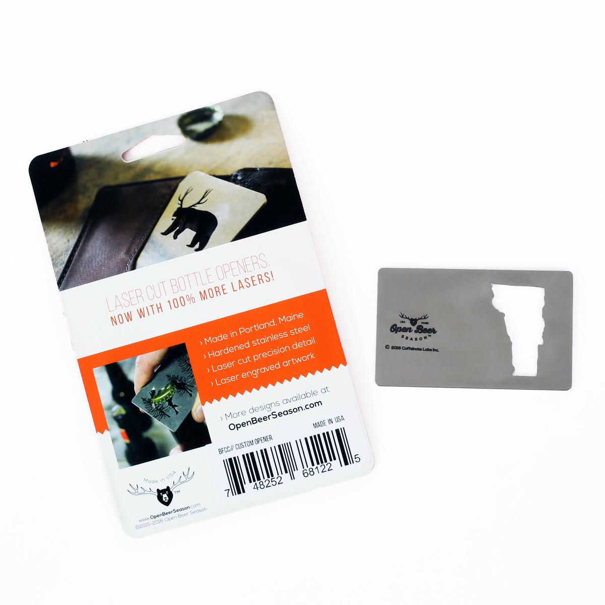 Vermont Card Bottle Opener / Color-Stainless Steel