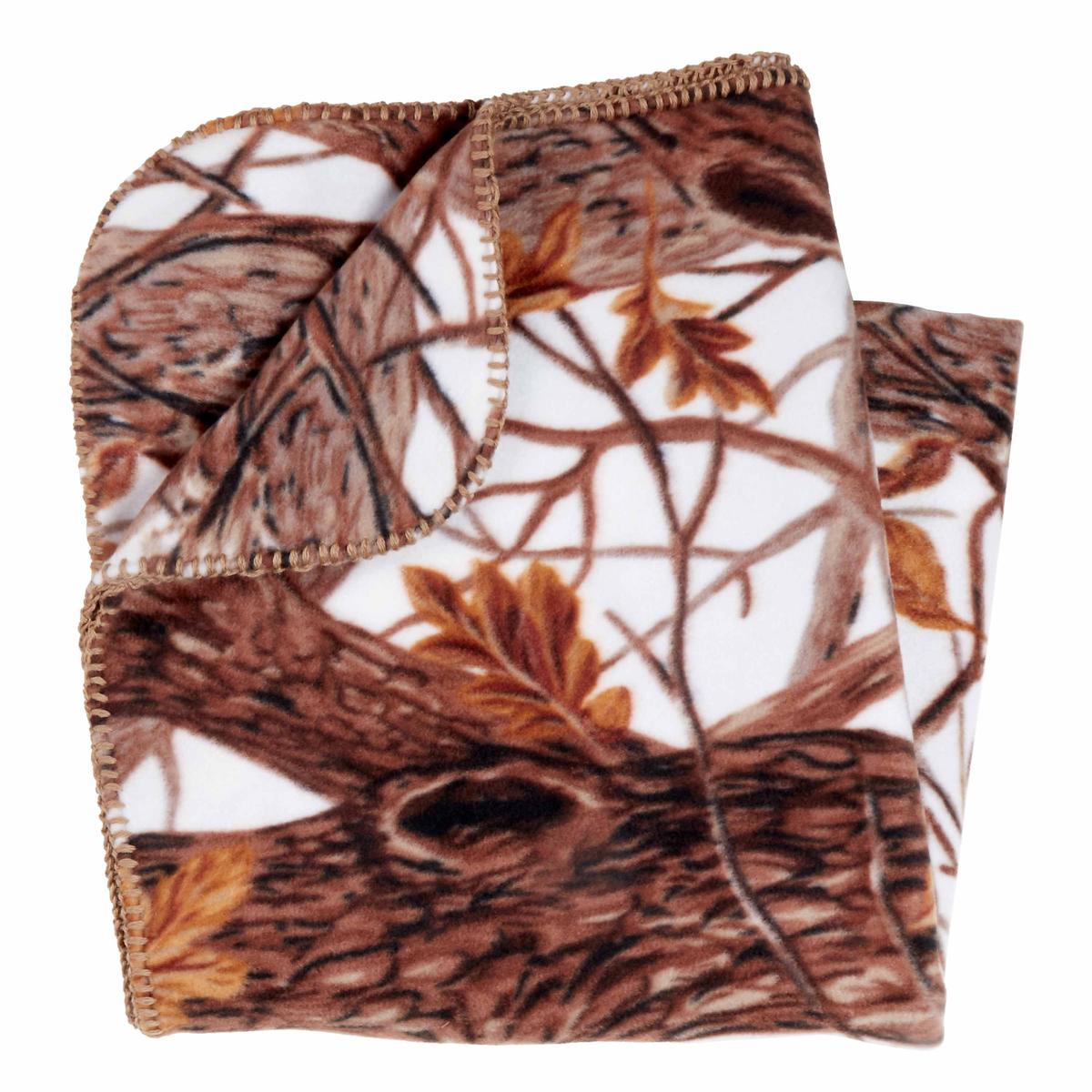 Classic Fleece Camping Blanket / Color-Snow Camo