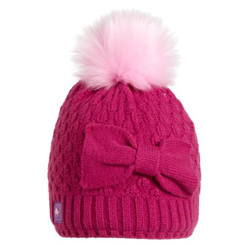 Kids Bow Beanie / Color-Hottie Pink