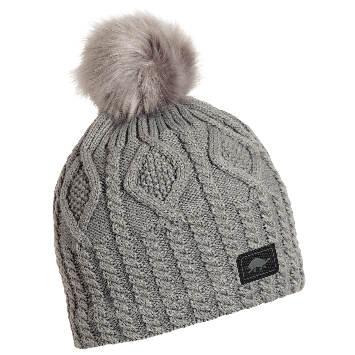 Snow Globe Slouchy Faux Fur Pom / Color-Gray