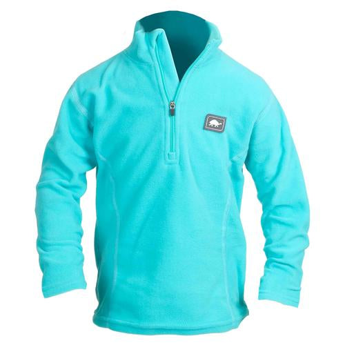 Girls Micro Fur Fleece Kira 1/4 Zip / Color-Teal Spin