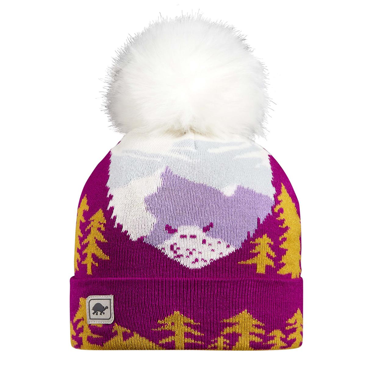 Youth Peeking Yeti Faux Fur Pom / Color-Fuchsia
