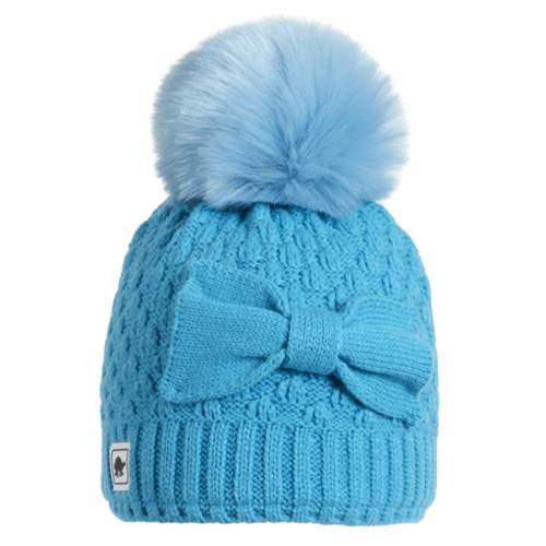Kids Bow Beanie / Color-Turquoise