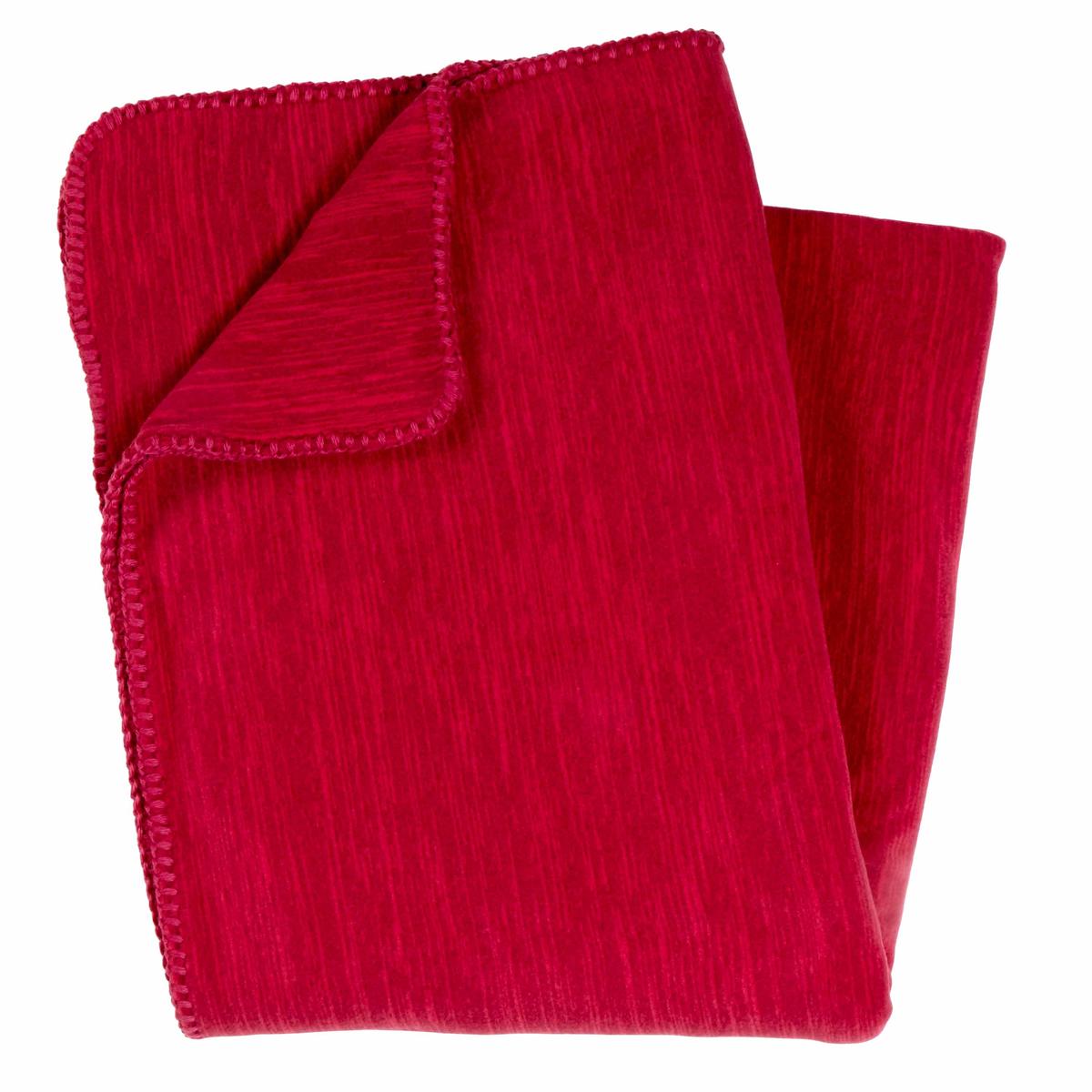 Polartec Thermal Pro Stria Fleece Throw Blanket / Color-Candy Apple
