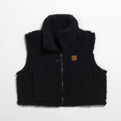 Comfort Lush Cropped Fleece Vest / Color-Black