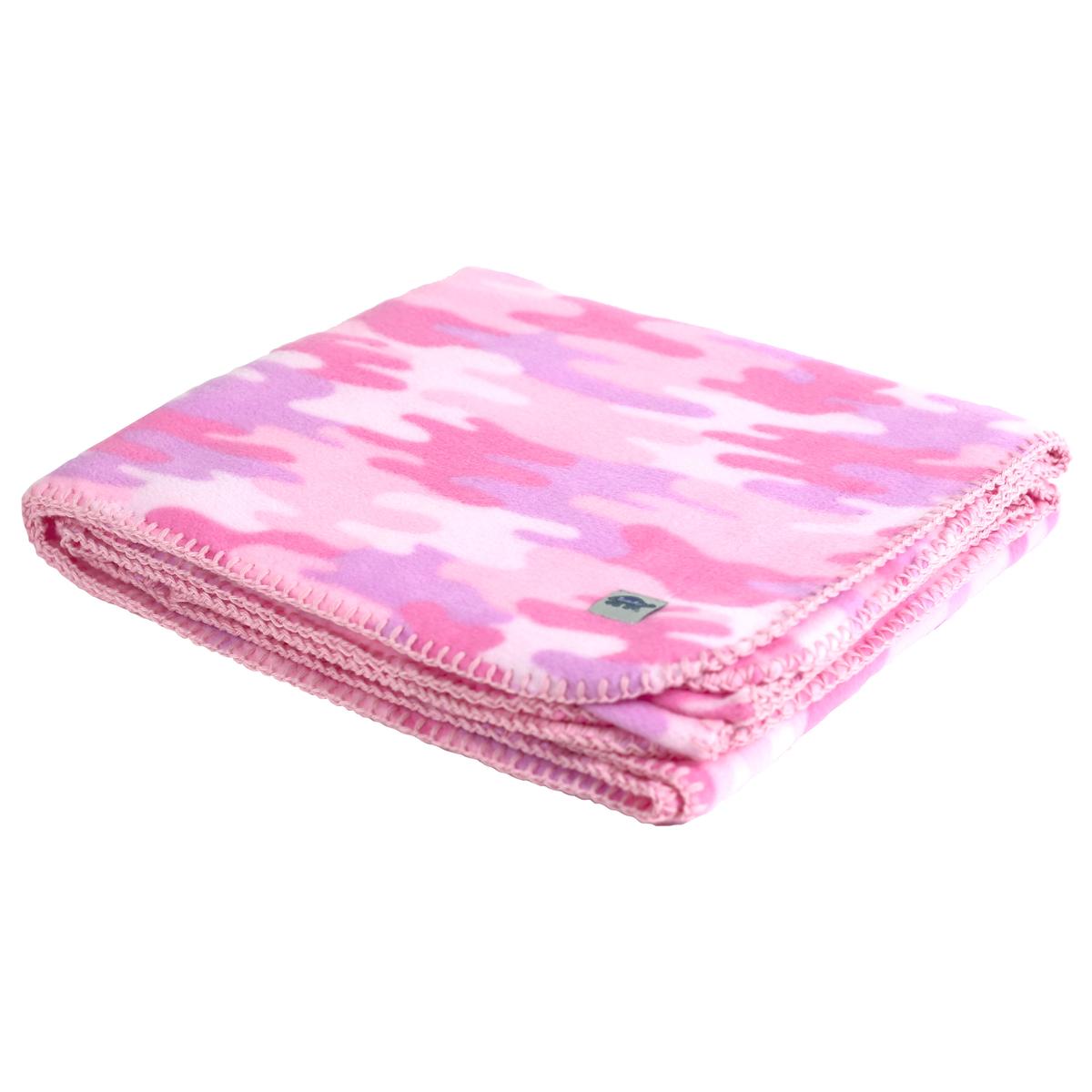 Classic Fleece Camping Blanket / Color-Pink Camo