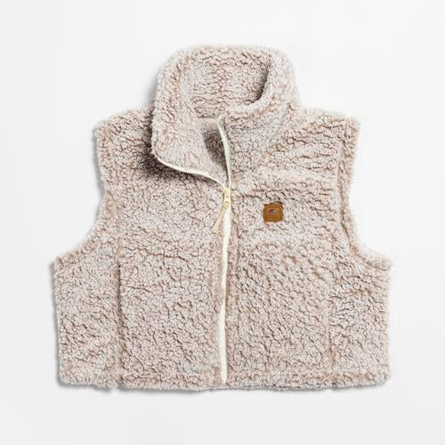 Comfort Lush Cropped Fleece Vest / Color-Natural