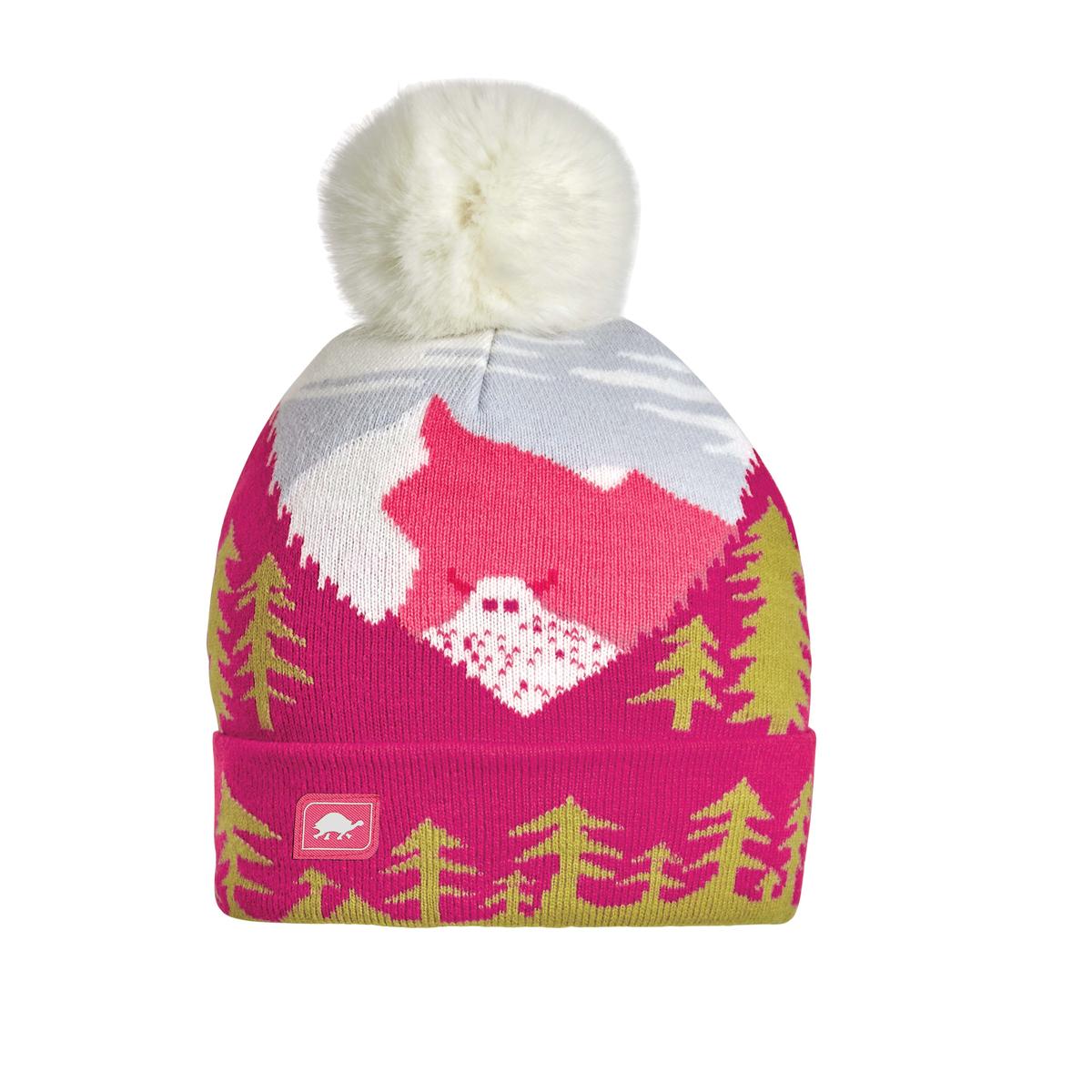 Youth Peeking Yeti Faux Fur Pom / Color-Pink