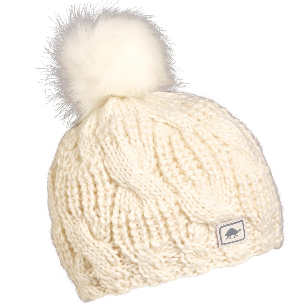 Youth Merino Wool Amelia Faux Fur Pom / Color-White